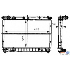 8MK 376 707-051 HELLA Радиатор, охлаждение двигателя