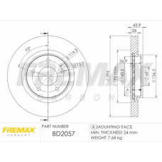 BD-2057 FREMAX Тормозной диск