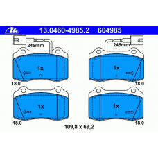 13.0460-4985.2 ATE Комплект тормозных колодок, дисковый тормоз