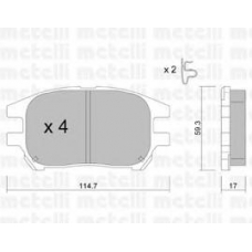 22-0617-0 METELLI Комплект тормозных колодок, дисковый тормоз