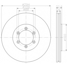 8DD 355 114-121 HELLA PAGID Тормозной диск