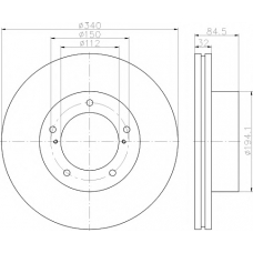 8DD 355 116-551 HELLA PAGID Тормозной диск