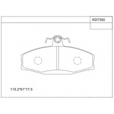 KD7350 ASIMCO Комплект тормозных колодок, дисковый тормоз