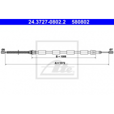 24.3727-0802.2 ATE Трос, стояночная тормозная система