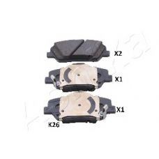 50-0K-K26 Ashika Комплект тормозных колодок, дисковый тормоз