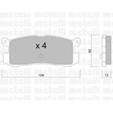 22-0233-0 METELLI Комплект тормозных колодок, дисковый тормоз