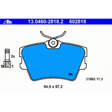 13.0460-2818.2 ATE Комплект тормозных колодок, дисковый тормоз