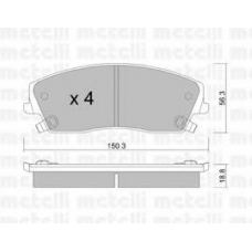 22-0716-0 METELLI Комплект тормозных колодок, дисковый тормоз