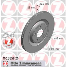 100.3358.20 ZIMMERMANN Тормозной диск