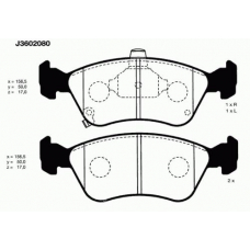 J3602080 NIPPARTS Комплект тормозных колодок, дисковый тормоз