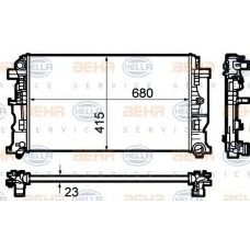 8MK 376 782-054 HELLA Радиатор, охлаждение двигателя