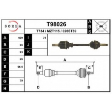 T98026 EAI Приводной вал