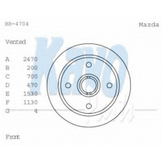 BR-4704 KAVO PARTS Тормозной диск