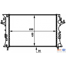 8MK 376 716-281 HELLA Радиатор, охлаждение двигателя