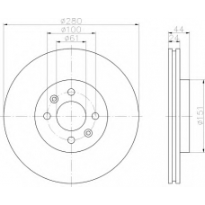 8DD 355 108-651 HELLA Тормозной диск