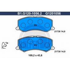 B1.G120-1056.2 GALFER Комплект тормозных колодок, дисковый тормоз