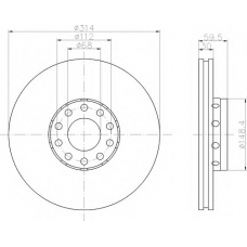 8DD 355 104-351 HELLA Тормозной диск