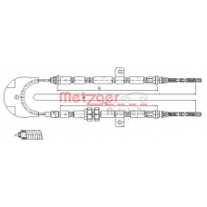 11.5443 METZGER Трос, стояночная тормозная система