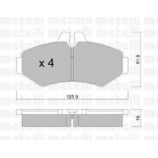 22-0572-0 METELLI Комплект тормозных колодок, дисковый тормоз