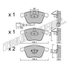 565.2 TRUSTING Комплект тормозных колодок, дисковый тормоз