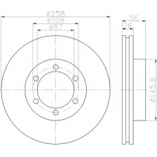 8DD 355 117-041 HELLA Тормозной диск