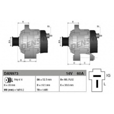 DAN973 DENSO Генератор