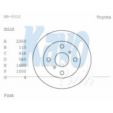 BR-9310 KAVO PARTS Тормозной диск