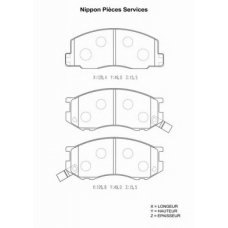 T360A39 NPS Комплект тормозных колодок, дисковый тормоз