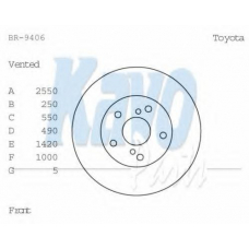 BR-9406 KAVO PARTS Тормозной диск