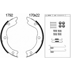 01792K BSF Комплект тормозных колодок, стояночная тормозная с