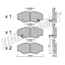 375.0 fri.tech. Комплект тормозных колодок, дисковый тормоз
