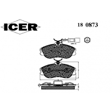 180873 ICER Комплект тормозных колодок, дисковый тормоз