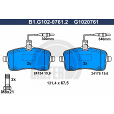 B1.G102-0761.2 GALFER Комплект тормозных колодок, дисковый тормоз