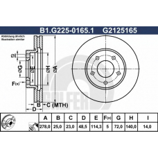 B1.G225-0165.1 GALFER Тормозной диск