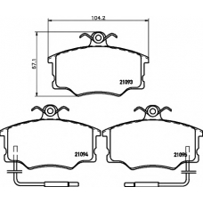 8DB 355 017-671 HELLA PAGID Комплект тормозных колодок, дисковый тормоз