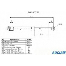 BGS10756 BUGIAD Газовая пружина, крышка багажник