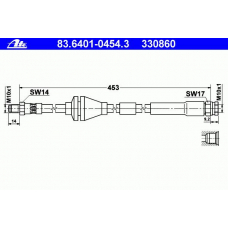 83.6401-0454.3 ATE Тормозной шланг