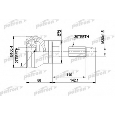 PCV1002 PATRON Шарнирный комплект, приводной вал