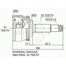 OJ-0188 InterParts Шарнирный комплект, приводной вал