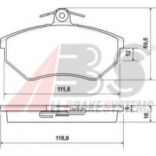 P 85 015 ABS Комплект тормозных колодок, дисковый тормоз