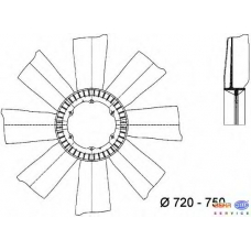 8MV 376 733-151 HELLA Крыльчатка вентилятора, охлаждение двигателя