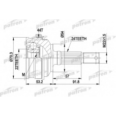 PCV1159 PATRON Шарнирный комплект, приводной вал