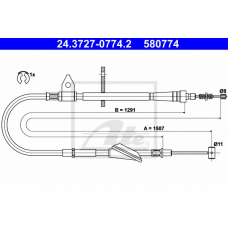 24.3727-0774.2 ATE Трос, стояночная тормозная система