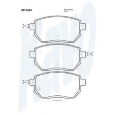 BP-6593 KAVO PARTS Комплект тормозных колодок, дисковый тормоз