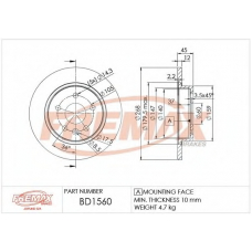 BD-1560 FREMAX Тормозной диск