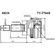 TY-77A48 ASVA Шарнирный комплект, приводной вал