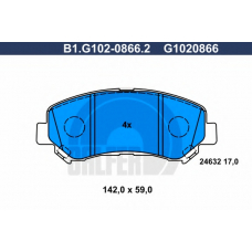 B1.G102-0866.2 GALFER Комплект тормозных колодок, дисковый тормоз