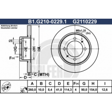 B1.G210-0229.1 GALFER Тормозной диск