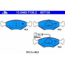 13.0460-7130.2 ATE Комплект тормозных колодок, дисковый тормоз