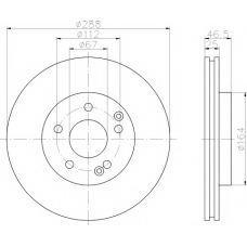 8DD 355 107-481 HELLA PAGID Тормозной диск